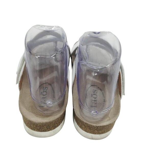 Taos Lola White Leather Toe Loop Sandals Size EU 37 US 6.-6.5 Thong Hook & Loop - Picture 4 of 13